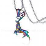 Men's Titanium Pendant Multicolor Elk PN-936