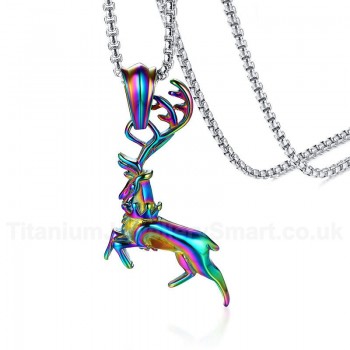 Men's Titanium Pendant Multicolor Elk PN-936