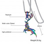 Men's Titanium Pendant Multicolor Elk PN-936