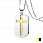 Men's Titanium Pendant Cross Tag PN-923