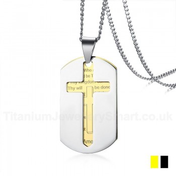 Men's Titanium Pendant Cross Tag PN-923