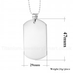 Men's Titanium Pendant Tag PN-004S