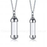 Women's Glass+Titanium Pendant Glass Openable Perfume Bottle PN-716
