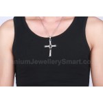 Unisex Titanium Necklace Cross Crystal PN-313