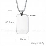 Unisex Titanium Pendant Dog Tag 