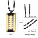 Men's Titanium Pendant 35 mm Gold and Black PN-634