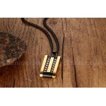 Men's Titanium Pendant 35 mm Gold and Black PN-634