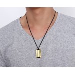 Men's Titanium Pendant 35 mm Gold and Black PN-634