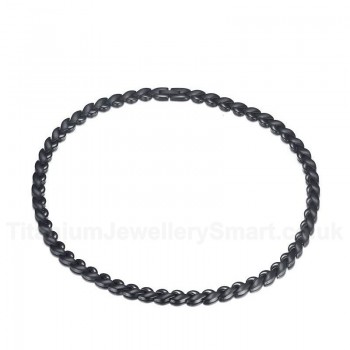 Men's Titanium Necklace 8 mm Black Magnet CNC-003