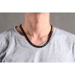 Men's Titanium Necklace 8 mm Black Magnet CNC-003