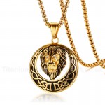 Men's Titanium Pendant Punk Crystal Lion PN-1029G