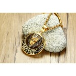 Men's Titanium Pendant Punk Crystal Lion PN-1029G