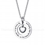 Unisex Titanium Pendant 25 mm Heart Shaped Tag PN-617