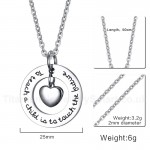 Unisex Titanium Pendant 25 mm Heart Shaped Tag PN-617