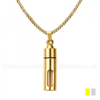 Men's Titanium Pendant Perfume Bottle 43 mm Openable Glass PN-720
