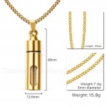 Men's Titanium Pendant Perfume Bottle 43 mm Openable Glass PN-720