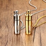 Men's Titanium Pendant Perfume Bottle 43 mm Openable Glass PN-720