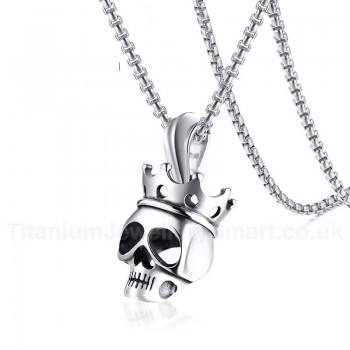 Men's Titanium Pendant Punk Skull Crown PN-1095