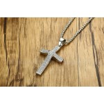 Men's Titanium Pendant Jesus Cross Zircon PN-981