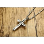 Men's Titanium Pendant Jesus Cross Zircon PN-981