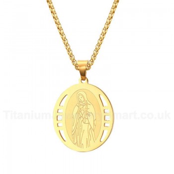 Unisex Titanium Pendant 35 mm Virgin Mary PN-606