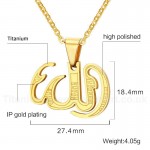 Men's Titanium Pendant 18.4 Allah PN-631