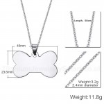 Unisex Titanium Pendant Dog Tag Bone Shape PN-347