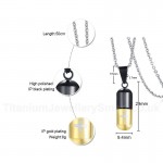 Unisex Titanium Pendant Capsule Perfume Bottle Cross PN-176