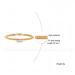 Men's Titanium Necklace Gold Plating