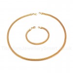 Men's Titanium Necklace Gold Plating