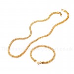 Men's Titanium Necklace Gold Plating