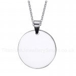 Unisex Titanium Pendant Round Dog Tag PN-349