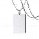 Men's Titanium Pendant Square Tag PN-1109