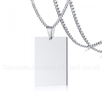 Men's Titanium Pendant Square Tag PN-1109