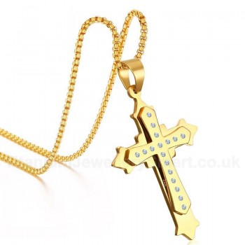 Men's Titanium Pendant 60 mm Cross Zircon PN-118