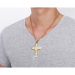 Men's Titanium Pendant 60 mm Cross Zircon PN-118