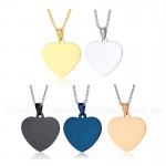 Unisex Titanium Pendant Heart Shaped Tag Multi Colours PN-348