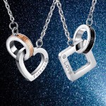 "Love Forever" Two Layers Titanium Lovers Pendants