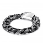 Fashion Men's Titanium Multi-loop Clasp Pattern Bracelet 