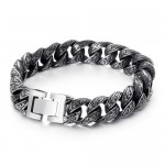 Fashion Men's Titanium Multi-loop Clasp Pattern Bracelet 
