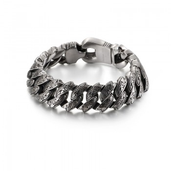 Cool Personality Retro Floral Titanium Bracelet for Men