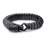 Vintage Dragon Scale Pattern Men's Titanium Bracelet