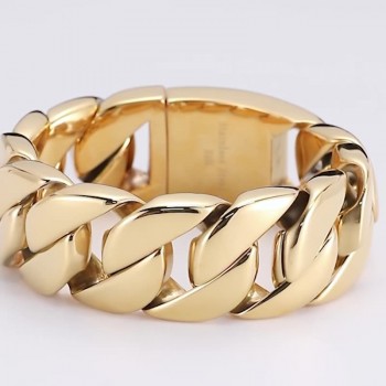 New gold-plated fashion men's titanium bracelet