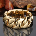 New gold-plated fashion men's titanium bracelet