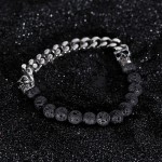  skull Buddha beads volcanic stone bead Titanium bracelet