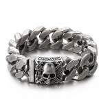 Cuban titanium chain bracelet men's titanium skull bracelet