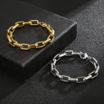 Rock hip-hop square titanium bracelet for men