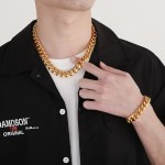 Cuban chain titanium bracelet for men