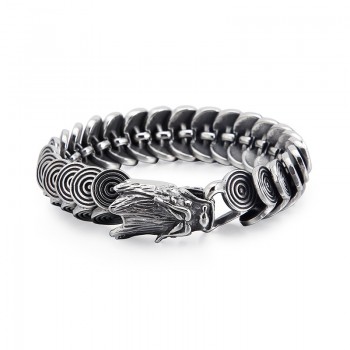  Fashion Cool titanium dragon head jewelry for men vintage tide men casting titanium dragon bracelet