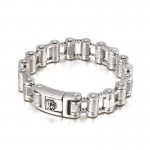  Cool skull bicycle chain titanium bracelet for men